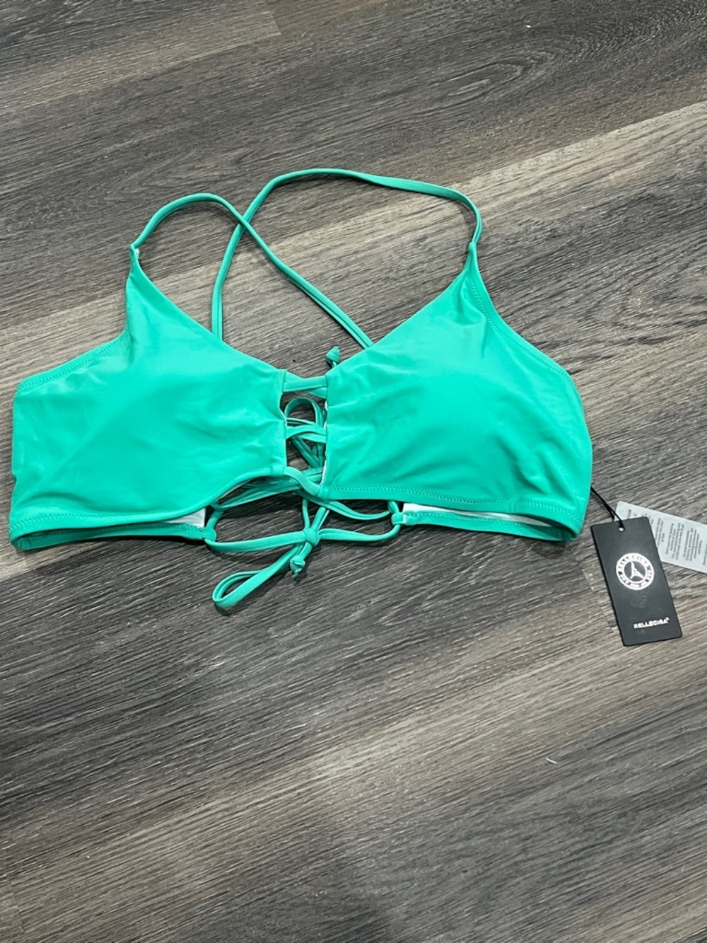 (9) NWT Relleciga Teal Bikini Top
